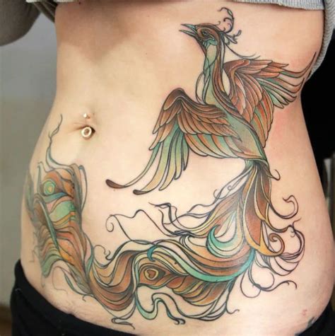 Phoenix Stomach Tattoo: Bold and Beautiful!